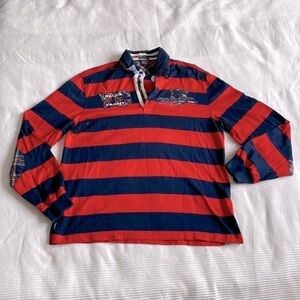 Paul & Shark Yachting Long Sleeve Striped Polo Size Medium